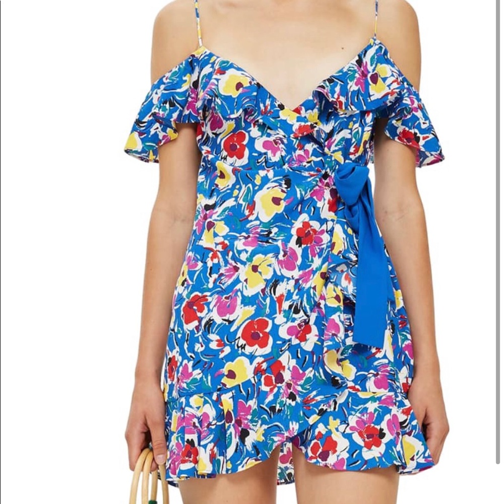 TOPSHOP Strappy Floral Tie Sash Mini Dress 12